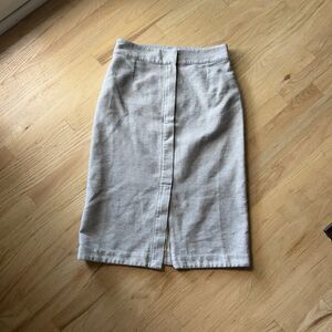 Free People‎ Skirt Gray grey Zip front High Waist Pencil Midi size 10 cotton